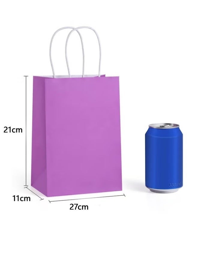 12 Pieces Paper Gift Bags, Kraft Paper Party Favor Bags Bulk with Handles for Kids Birthday, Baby Shower, Crafts, Wedding, Party Supplies (21 x 27 x 11cm,6 Colors) - Image 2